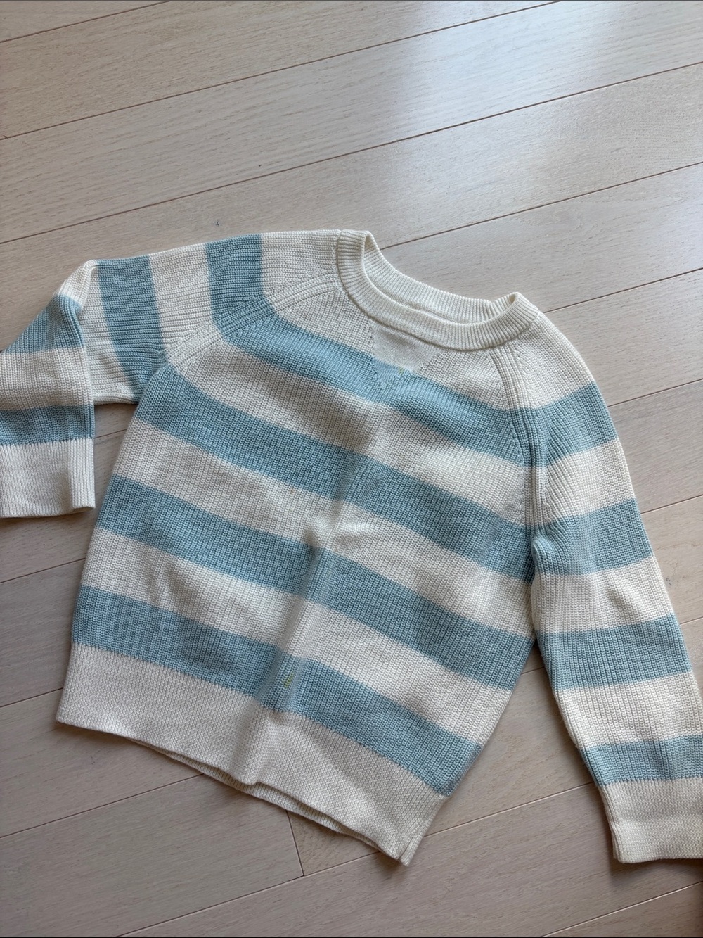 Cat & Jack Cream and blue Knit Crewneck Sweater
